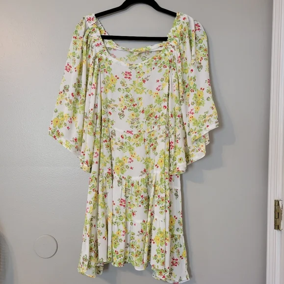 Cactus + Pearl Women's Bohemian Off The Shoulder Floral Tunic Shirt. Size L - Picture 2 of 8